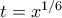 t=x^{1/6