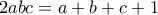 2abc = a+b+c+1