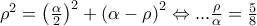 \rho ^{2} =\left(\frac{\alpha }{2} \right)^{2}+\left(\alpha -\rho  \right)^{2} \Leftrightarrow ...\frac{\rho }{\alpha }=\frac{5}{8}