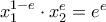 x_1^{1-e}\cdot x_2^e = e^e 