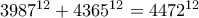 3987^{12}+4365^{12}=4472^{12}