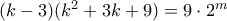 (k-3)(k^2+3k+9)=9\cdot 2^m