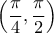 \left(\dfrac{\pi}{4}, \dfrac{\pi}{2}\right)