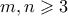 m,n \geqslant 3