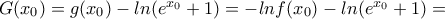 G(x_{0})=g(x_{0})-ln(e^{x_{0}}+1)=-lnf(x_{0})-ln(e^{x_{0}}+1)=