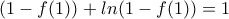 (1-f(1))+ln(1-f(1))=1