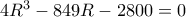4R^3-849R-2800=0