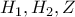 H_{1},H_{2},Z