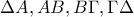 \Delta A, AB,B\Gamma ,\Gamma \Delta