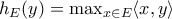 h_E(y)= \max_{x \in E}\langle x, y\rangle 