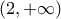 \displaystyle{\left( {2, + \infty } \right)}