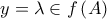 \displaystyle{y=\lambda \in f\left( A \right)}