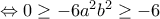 \Leftrightarrow 0\geq -6a^2b^2\geq -6