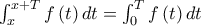 \int_{x}^{x+T}f\left( t\right) dt=\int_{0}^{T}f\left( t\right) dt
