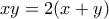 xy=2(x+y)