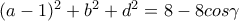 (a-1)^2+b^2+d^2=8-8cos\gamma