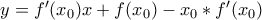 y=f'(x_0)x+f(x_0)-x_0*f'(x_0)