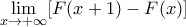 \displaystyle{\lim_{x \to  +\infty}[F(x+1)-F(x)]
