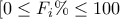 [0 \le {F_i}\%  \le 100