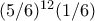(5/6)^{12}(1/6)