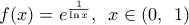 f(x)={{e}^{\frac{1}{\ln x}}},\,\,\,x\in (0,\,\,\,1)