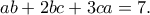 ab+2bc+3ca=7.