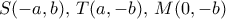S(-a,b),\, T(a,-b),\, M(0,-b)