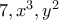 7,x^3,y^2