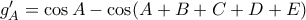 g'_A=\cos A-\cos(A+B+C+D+E)