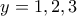 y=1,2,3