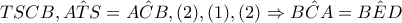 TSCB,\hat{ATS}=\hat{ACB},(2), (1),(2)\Rightarrow \hat{BCA}=\hat{BED}