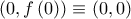 \displaystyle{\left( {0,f\left( 0 \right)} \right) \equiv \left( {0,0} \right)}
