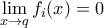 \displaystyle \lim_{x \to q} f_i (x) = 0