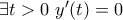 \exists t>0\ y^\prime(t)=0