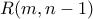 R(m,n-1)
