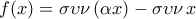 f(x)=\sigma \upsilon \nu \,(\alpha x)-\sigma \upsilon \nu \,x