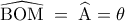  \displaystyle \widehat {{\rm B}{\rm O}{\rm M}}\; = \;\widehat {\rm A} = \theta 