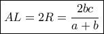 \boxed{AL = 2R = \frac{{2bc}}{{a + b}}}