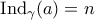 \mathrm{Ind}_\gamma(a)=n