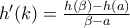 h'(k)=\frac{h(\beta )-h(a)}{\beta -a}