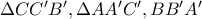 \Delta CC'B',\Delta AA'C',BB'A'