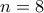 n=8