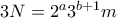3N = 2^{a}3^{b+1}m