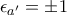 \epsilon_{a'}=\pm 1