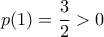 p(1)=\dfrac{3}{2} >0