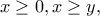 x\ge 0, x\ge y,