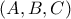 \left( {A,B,C} \right)