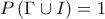 P\left( \Gamma \cup I \right)=1