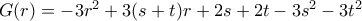 G(r)=-3r^2+3(s+t)r+2s+2t-3s^2-3t^2