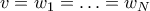 v=w_1=\ldots=w_N